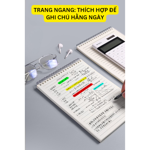 Tập Lò Xo, Sổ Lò Xo A5 B5 A6 Lật Dọc MESO 160 Trang Kẻ Ngang 70 GSM -  Bìa PP Trong Suốt Chống Nước, Gáy Xoắn