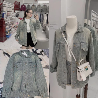 Áo khoác jeans tay dài phom rộng chất bò dày phong cách ulzzang hàn quốc