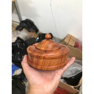Gạt tàn gỗ Hương cao cấp - hàng Kỹ đẹp tiện thủ công có nắp đậy giá tại xưởng Nhị Khê