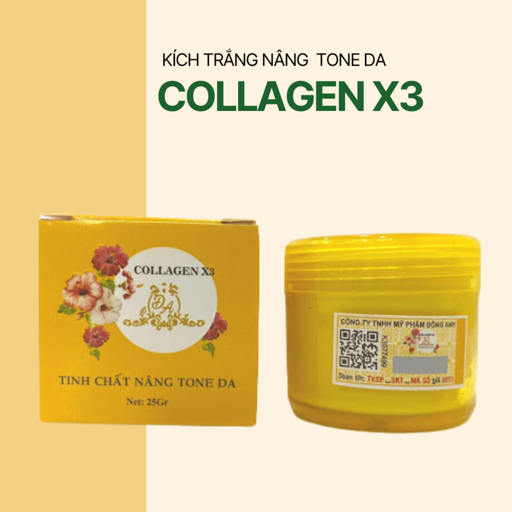 Kích Trắng Collagen X3 Nâng Tông Dưỡng Sáng Da 25g 