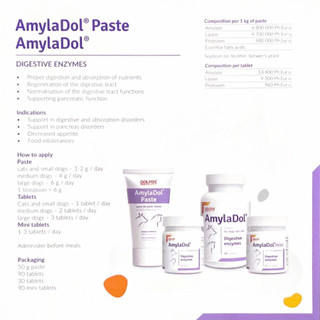 DOLFOS AMYLADOL - DOLFOS AmylaDol – Hỗ Trợ Tiêu Hóa Cho Chó Mèo Viêm Tụy, Ăn Không Tiêu, Phân Sống