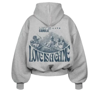 Áo Khoác Nỉ Hoodie Zip Form Boxy In Let's Gamble Nam Nữ Unisex Chất Vải Nỉ Bông