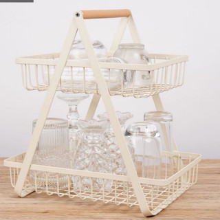 Kệ để gia vị nhà bếp 3 tầng khung thép chắc chắn, kệ để đồ nhà bếp, kệ để hoa quả 2 tầng BX68