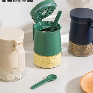 (Giá đung thử ) Hũ Đựng Gia Vị To Có Tay Cầm 350ml, Lọ Đựng Gia Vị Thuỷ Tinh Có Vòng Silicon Và Gói Chống Ẩm