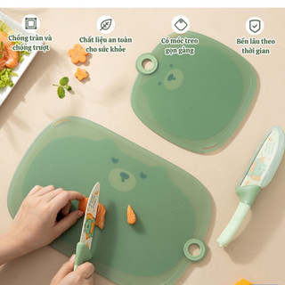 (Giá dùng thử) Thớt nhựa kháng khuẩn KOTO thương hiệu Moli-food cao cấp có móc treo chống trượt chống ẩm mốc dễ vệ sinh.