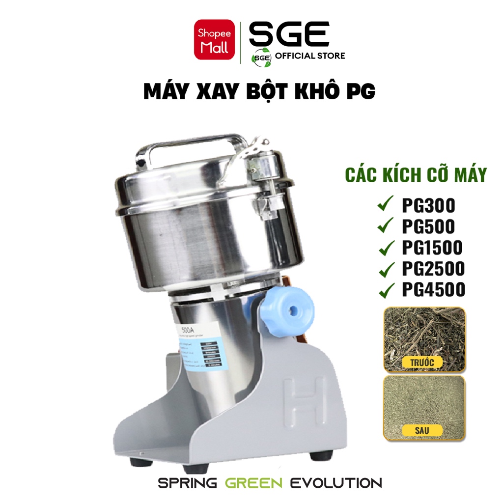 Product image Máy Xay Bột Khô SGE PG Tốc Độ Cao Xay Siêu Mịn Mọi Thực Phẩm Khô - Tặng Kèm Bộ Phụ Kiện Lưới Lọc Bột 1