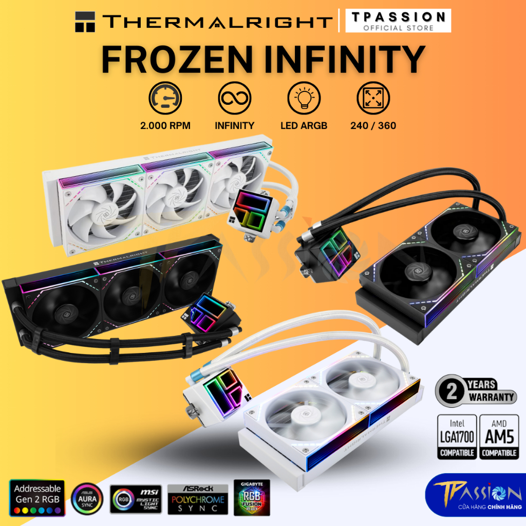 Tản nhiệt nước CPU AIO THERMALRIGHT FROZEN INFINITY 360 / 240 LED ARGB ...