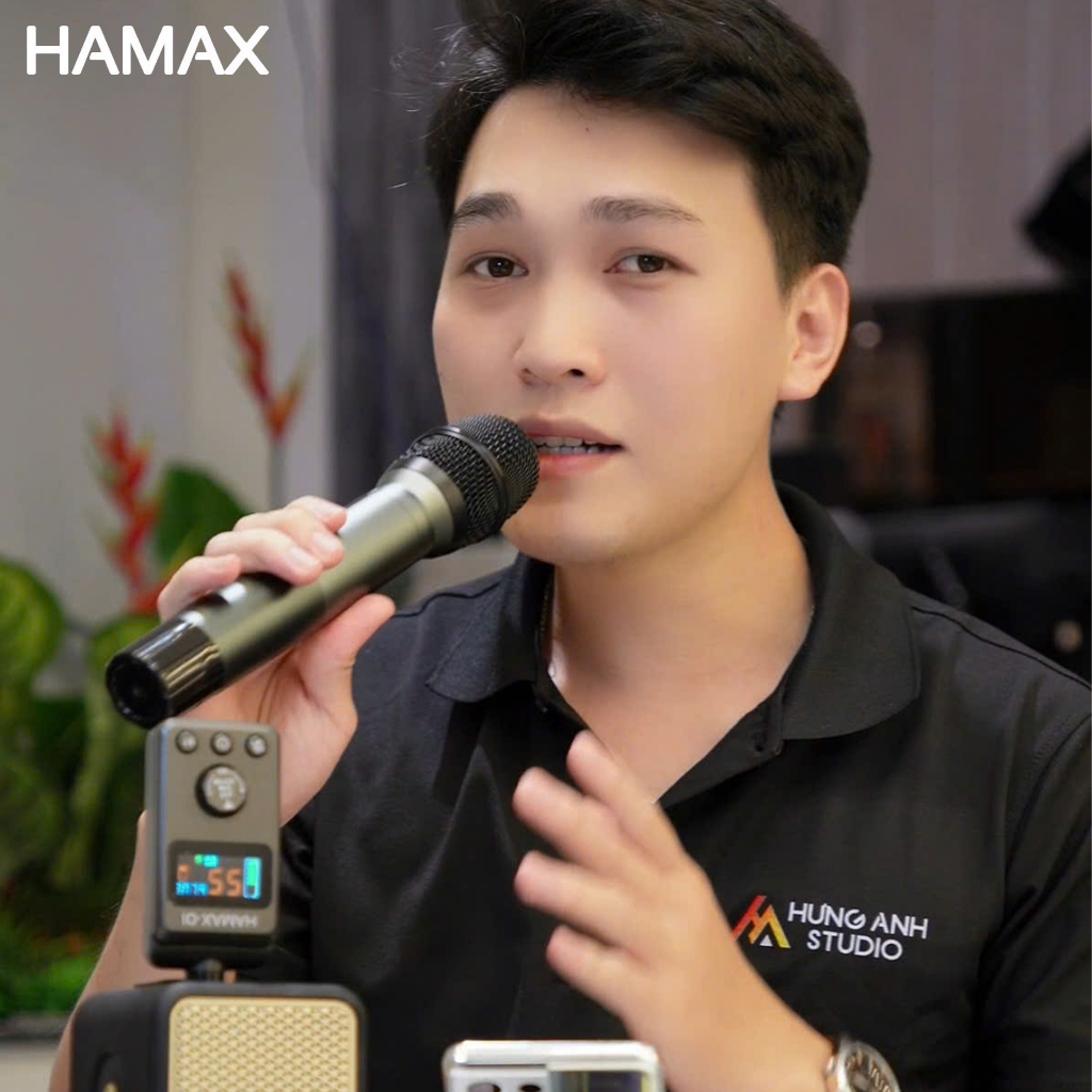 Micro Hamax 01 Đa Năng Không Dây – Micro Cao Cấp Kết Nối Mọi Loa Hãng Xe Hơi Tích Hợp Bluetooth có vang reverb