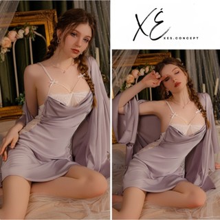 Váy lụa cao cấp phối ren kiểu cổ đổ ( V11 )