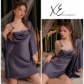 Váy lụa cao cấp phối ren kiểu cổ đổ ( V11 )