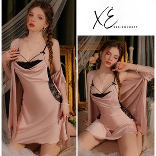 Váy lụa cao cấp phối ren kiểu cổ đổ ( V11 )