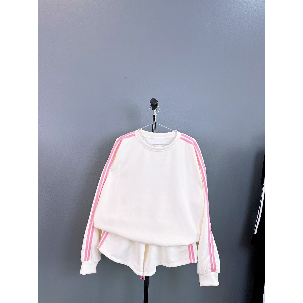 Bộ Nữ áo dài tay phối quần sooc thể thao chạy sọc chất nỉ 2 da MS100 - Women, Top Sport