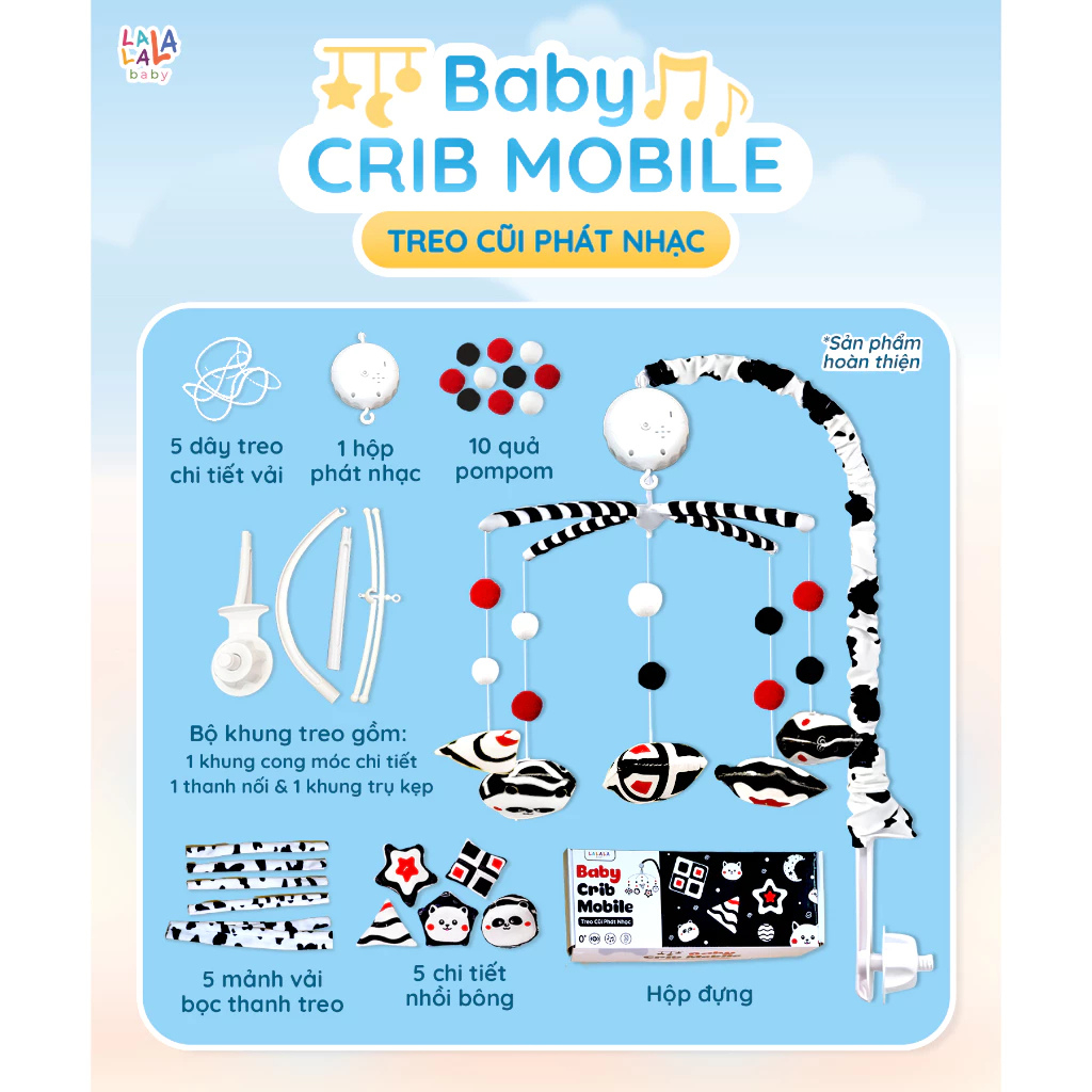Ảnh Đồ Chơi Treo Cũi Phát Nhạc Lalababy 36 Bài Hát Tự Động Quay Cao Cấp Cho Bé Chính Hãng 4
