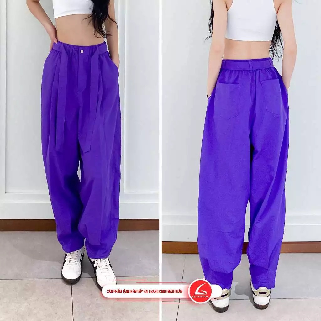 Ảnh Quần Dáng Rộng 2.0 HR138 by GLADIMAX Lưng Chun Nữ Vải Gió -  Parachute Pants Big Size 3