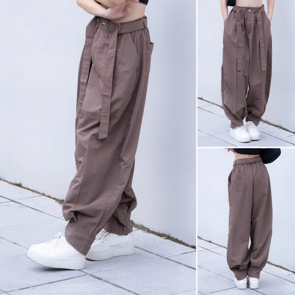 Ảnh Quần Dáng Rộng 2.0 HR138 by GLADIMAX Lưng Chun Nữ Vải Gió -  Parachute Pants Big Size 2