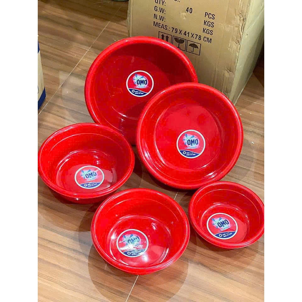 Combo 5 cái thau nhựa omo kích thước 25- 30-32-36-49cm quý khách vui lòng xem thông tin sản phẩm size số giúp shop