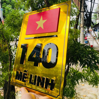 BẢNG SỐ NHÀ  IN HÌNH LÁ CỜ VIỆT NAM. in uv công nghệ cao,ngoài trời sang trọng