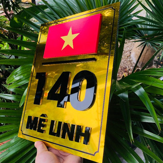 BẢNG SỐ NHÀ  IN HÌNH LÁ CỜ VIỆT NAM. in uv công nghệ cao,ngoài trời sang trọng