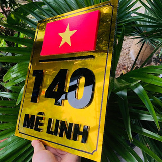 BẢNG SỐ NHÀ  IN HÌNH LÁ CỜ VIỆT NAM. in uv công nghệ cao,ngoài trời sang trọng