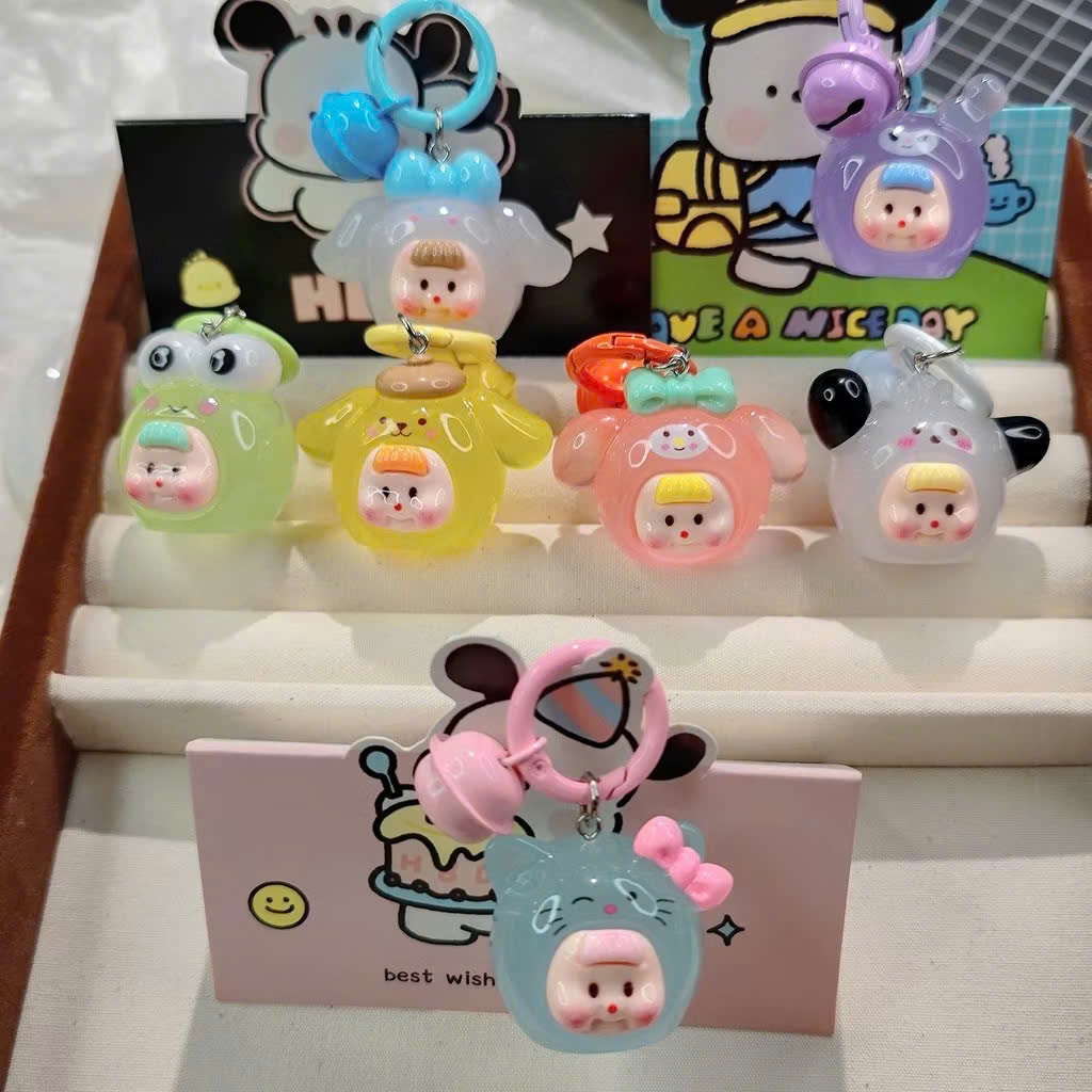 Móc khóa phát sáng có chuông Sanrio Duo Mei