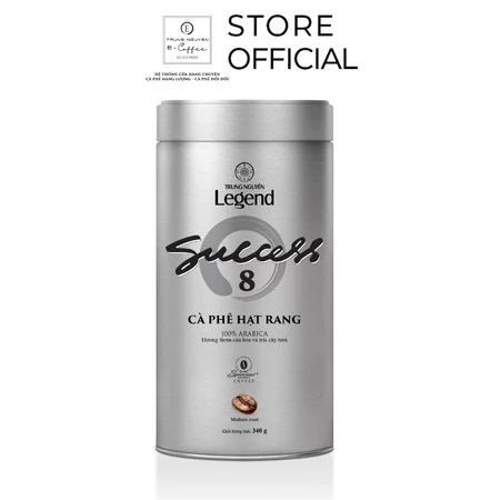 Cà Phê Hạt Mộc Trung Nguyên Legend Success 8 – Lon 340g – 100% Arabica, Hương Hoa Trái Cây Tươi