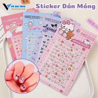 Sticker Dán Móng 3D Cho Bé Hoạ Tiết Hoạt Hình Dễ Thương Decal Dán Móng Tự Dán Mini Dập Nổi Dán Móng Nghệ Thuật Cho Bé
