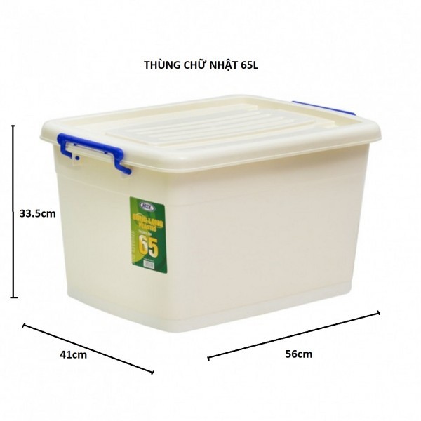 Hỏa tốc 2H Thùng nhựa công nghiệp size to đa năng có nắp đậy