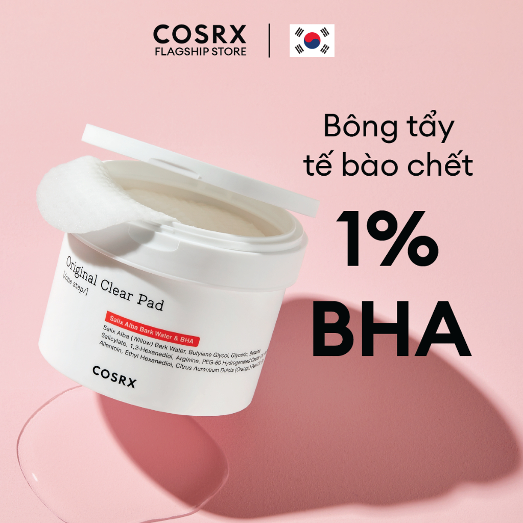 Ảnh Bông Tẩy Tế Bào Chết Hoá Học 1% BHA COSRX One Step Original Clear Pad 70 Miếng 1