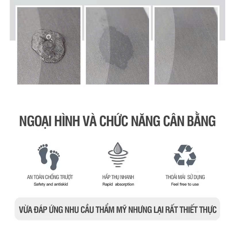 Thảm lau chân cỡ lớn chống trượt thấm nước nhanh,  THẢM LAU CHÂN SILICON VUÔNG - MÃ: THAM3623
