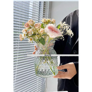 (giá dùng thử tặng nơ)Lọ hoa Thủy Tinh Cắm Hoa- Bình Hoa Loe Miệng Dày Dặn -