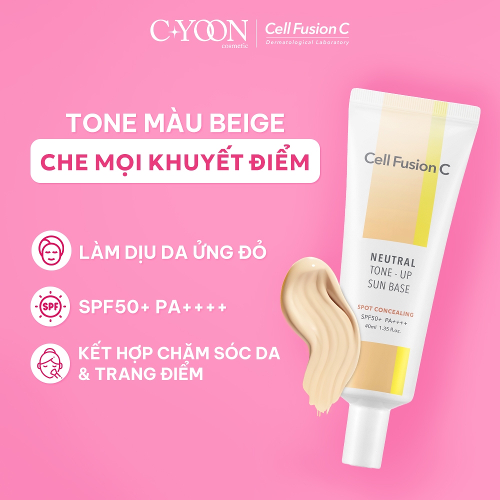 Ảnh Kem chống nắng nâng tone che khuyết điểm Cell Fusion C Neutral Tone-Up Sun Base SPF50+ PA++++ tone beige nhẹ nhàng 40ml 2