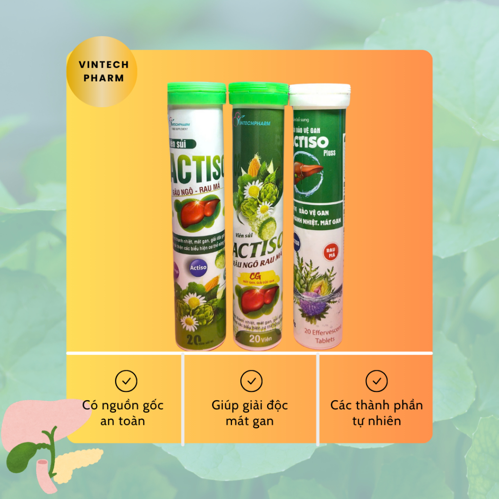 Viên C sủi Actiso Râu ngô rau má hỗ trợ thanh nhiệt, nhiều mẫu mã ...