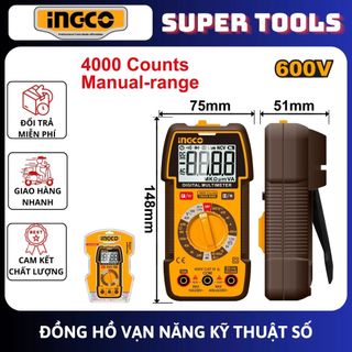 ĐỒ NGHỀ INGCO Đồng hồ vạn năng  kỹ thuật số 600V- 4000 số đếm DM36002