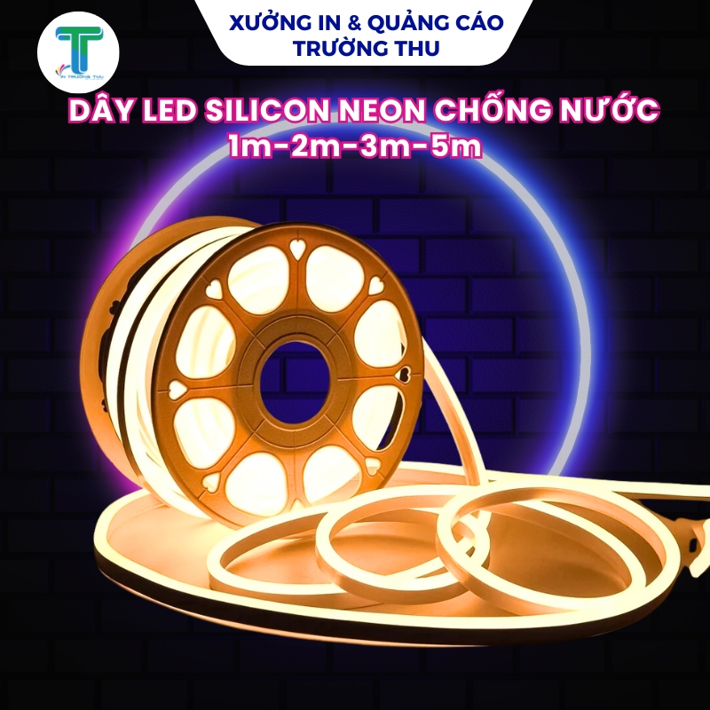 Dây Đèn led neon silicon 5m chống nước trang trí bảng hiệu, quấn cây ...