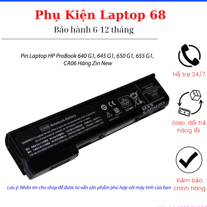 New HP ProBook 640 G1 645 G1 650 G1 655 G1 58Wh 11.1V 5200mAh CA06 Battery 247298
