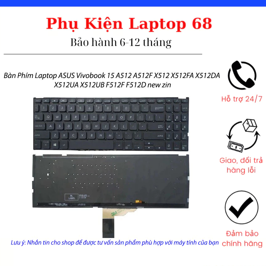 Touche De Clavier De Rechange Pour ASUS Vivobook X512UB-8S, X512FL, F512D - Modèle AS280