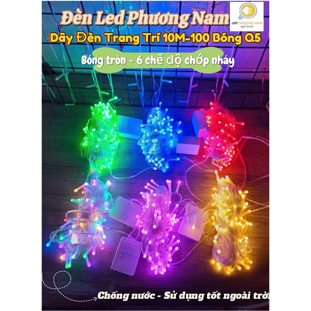 [Q5 Bóng Tròn] Dây Đèn LED CHỚP 10m - 100 bóng Đủ màu - Xanh Dương ...