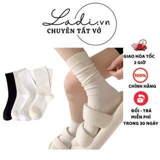 Tất Nữ Cổ Cao Ladi OFFICIAL STORE chất cotton thoáng mát Mẫu T008 Nhiều Màu Sắc