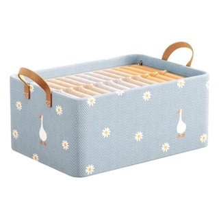 HỘP ĐỰNG QUẦN ÁO HẠC,  Hộp đựng quần áo ngăn nắp 2 màu họa tiết con hạc thiết kế khung sắt cứng cáp giữ form - MA: 0267