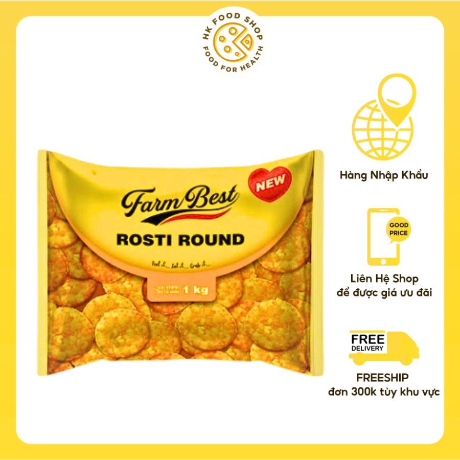 FARM BEST KHOAI TÂY BÁNH TRÒN ROSTI (1kg / gói ) | Shopee Việt Nam