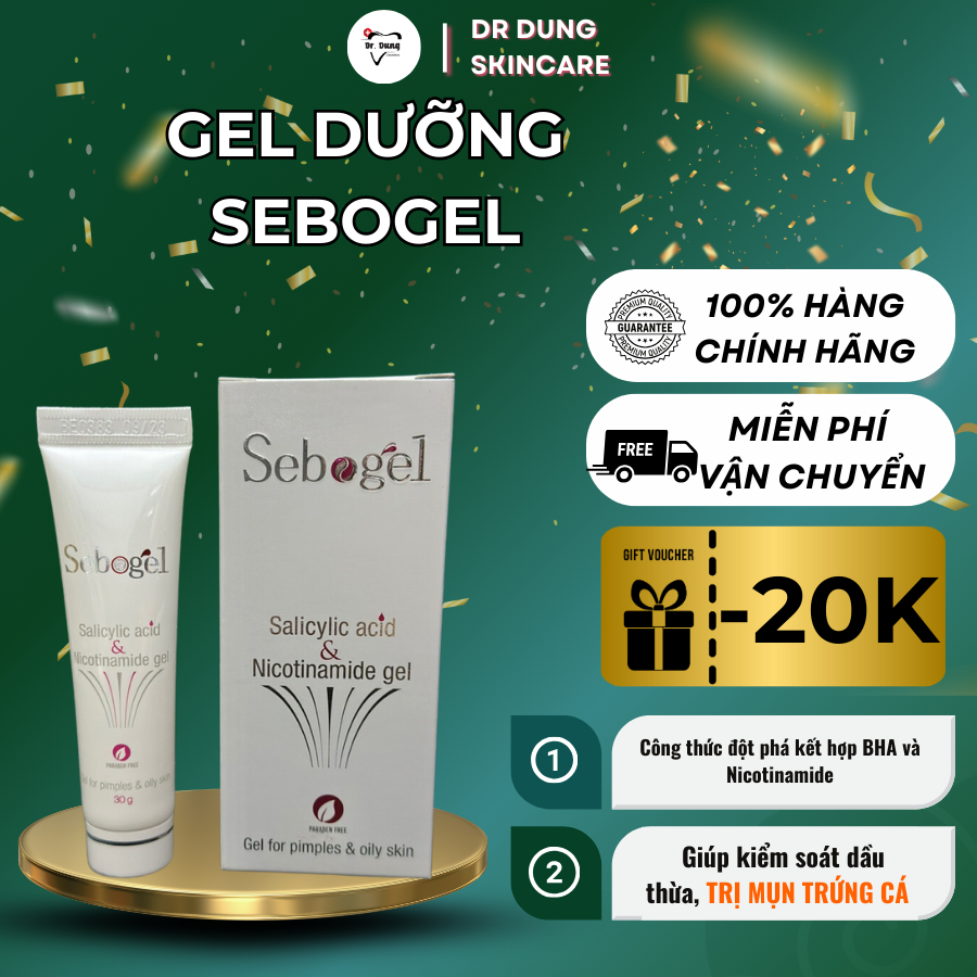 Gel Dưỡng Sebogel Hỗ Trợ Giảm Mụn, Sáng Da, Mờ Thâm 30G | Bs Dung ...