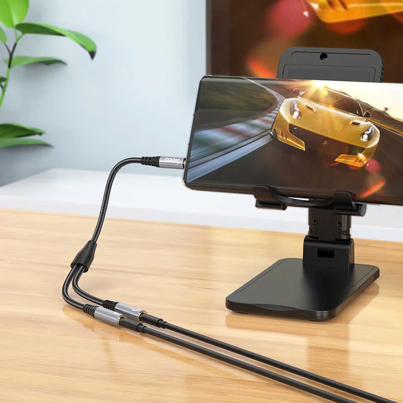 XL - Cáp chuyển đổi tai nghe 3.5mm và mic Hoco UPA21 , cáp chia 1 ra 2 dây bọc dù chắc chắn | BigBuy360 - bigbuy360.vn