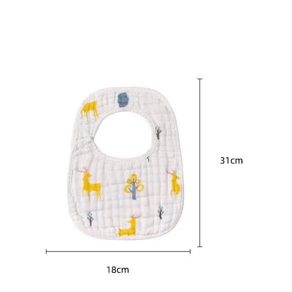 (SỈ 2) Yếm xô vuông 6 lớp cúc bấm 2 mặt chữ U màu trắng dày dặn siêu thấm hút