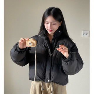 Áo khoác phao croptop Forgirl áo phao chần bông phong cách Hàn Quốc basic mùa đông siêu ấm T014