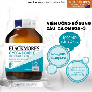 Viên Uống Dầu Cá Bổ Sung Omega Hỗ Trợ Cho Tim, Mắt và Da Blackmores Double Omega High Strength Lọ 90 Viên