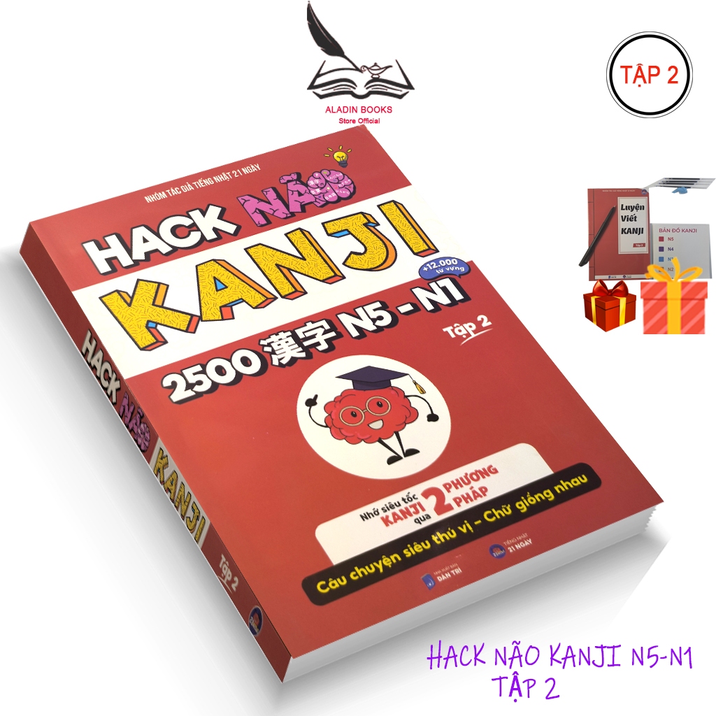 Sách - Hack Não Kanji Tập 2 - Nhớ Siêu Tốc Kanji Qua 2 Phương Pháp -Câu Chuyện Thú Vị - Hộp Quà Tặng