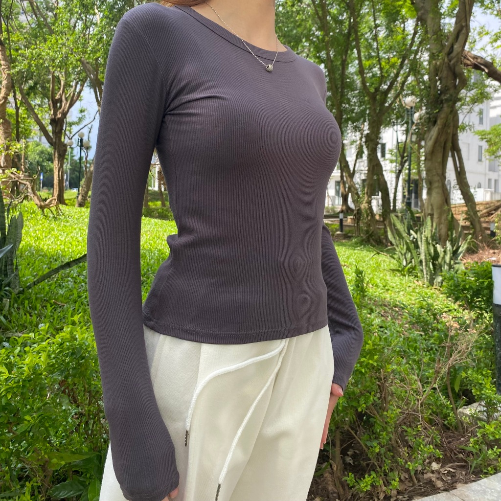 Áo Thun Áo Kiểu Nữ Tay Dài Chất Liệu Cotton Co Giãn Mềm Mịn Form Dễ Mặc Basic Mặc Hằng Ngày LA012 LA017