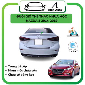 Đuôi Gió Liền Cốp xe MAZDA 3 2015-2023, HÀNG Nhựa MỘC CHƯA SƠN, chưa có băng keo 3m