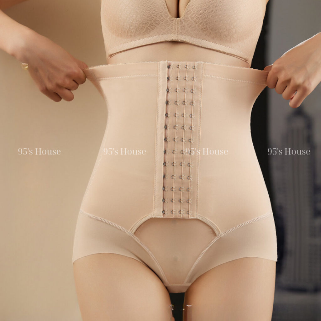 Quần Gen Nịt Bụng Nữ Cạp Cao Su Đúc, Đai 4 Nấc Cài, 2 Thanh Chống Cuộn Định Hình Nâng Mông QG16