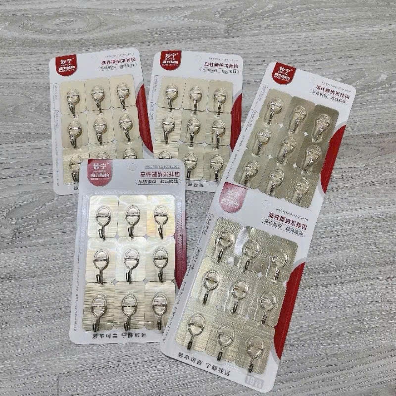 Vỉ móc dán tường cường lực siêu dính chất lượng cao - SET 9 MÓC DAN TƯỜNG - MOC634